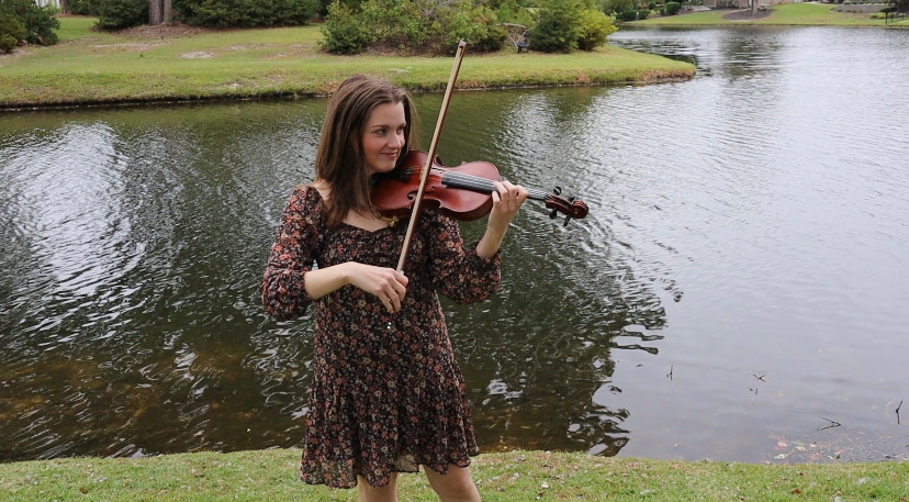 Mallory holding violin